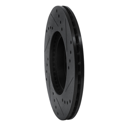 R1 Concepts R1 84-87 Toyota Corolla (US/Canada) Front Left Drilled & Slotted Black Brake Rotor