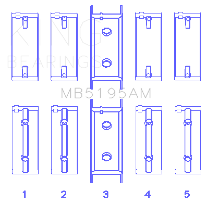 King Engine Bearings Mitsubishi G25B / 4G54 / 4G53 Crankshaft Main Bearing Set