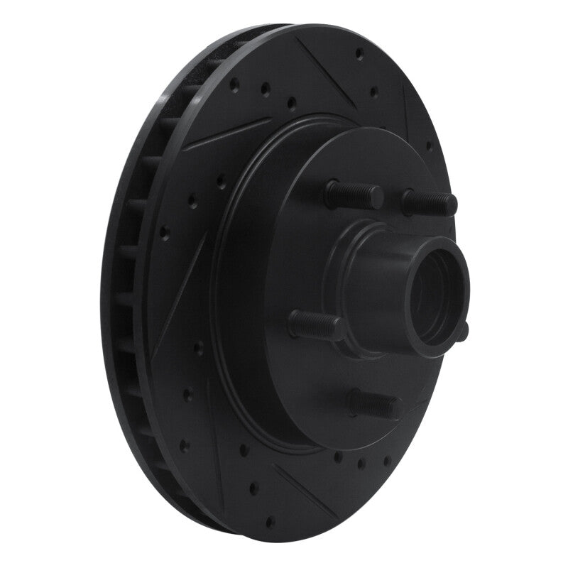 R1 Concepts R1 88-94 Chevrolet C1500 Front Right Drilled & Slotted Black Brake Rotor