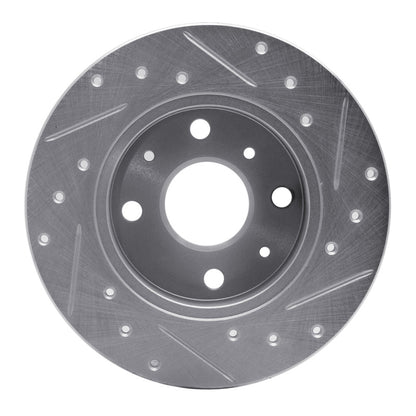 R1 Concepts R1 88-92 Daihatsu CHARADE Front Right Drilled & Slotted Silver Brake Rotor