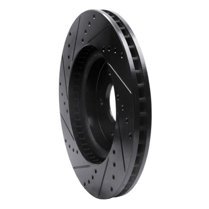 R1 Concepts R1 18-23 Genesis G70 Front Right Drilled & Slotted Black Brake Rotor