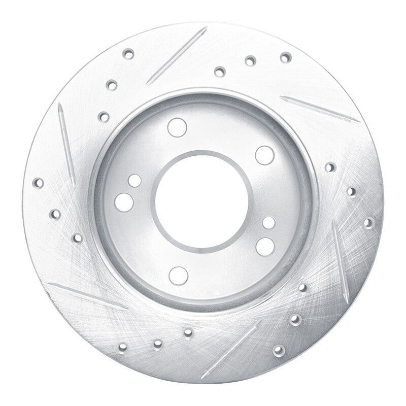R1 Concepts R1 94-96 Nissan 240SX Front Right Drilled & Slotted Silver Brake Rotor