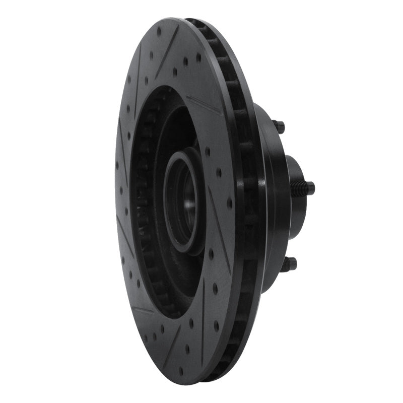 R1 Concepts R1 80-83 Ford F-100 Front Right Drilled & Slotted Black Brake Rotor