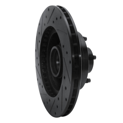 R1 Concepts R1 80-83 Ford F-100 Front Right Drilled & Slotted Black Brake Rotor