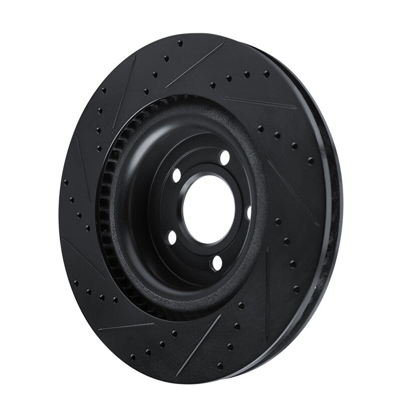 R1 Concepts R1 20-25 Ford Explorer Front Right Drilled & Slotted Black Brake Rotor