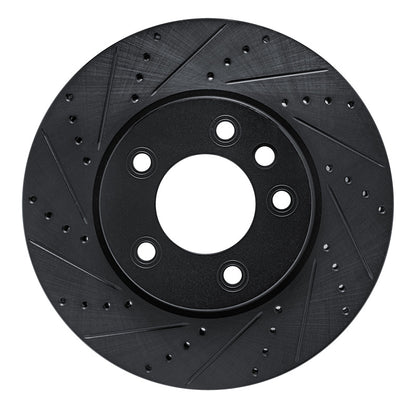 R1 Concepts R1 03-18 Porsche Cayenne Left Front Drilled & Slotted Black Brake Rotor