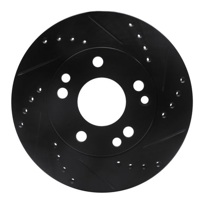 R1 Concepts R1 87-93 Mercedes-Benz 190D Front Right Drilled & Slotted Black Brake Rotor