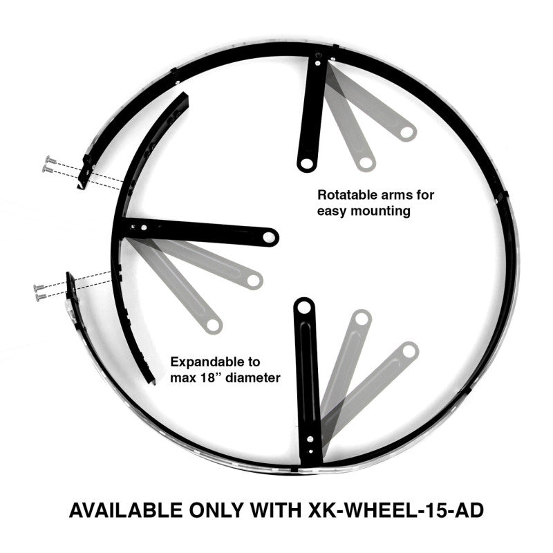 XKGLOW XK Glow Adjustable LED RGB 15In Wheel Ring Light 1pc