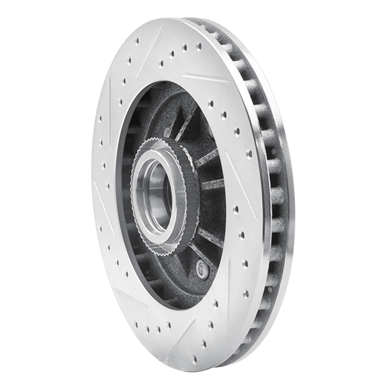 R1 Concepts R1 97-00 Ford F-150 RWD Front Right Drilled & Slotted Silver Brake Rotor