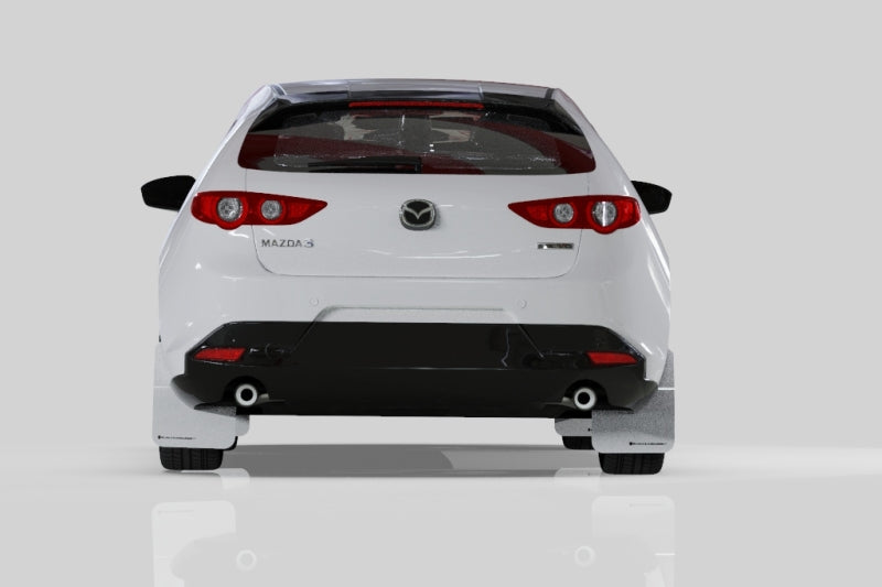 Rally Armor 19-26 Mazda3 Hatchback Black UR Mud Flap w/White Logo