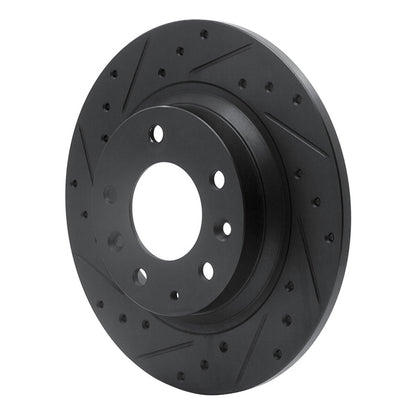 R1 Concepts R1 98-15 Ford Fusion Rear Left Drilled & Slotted Black Brake Rotor