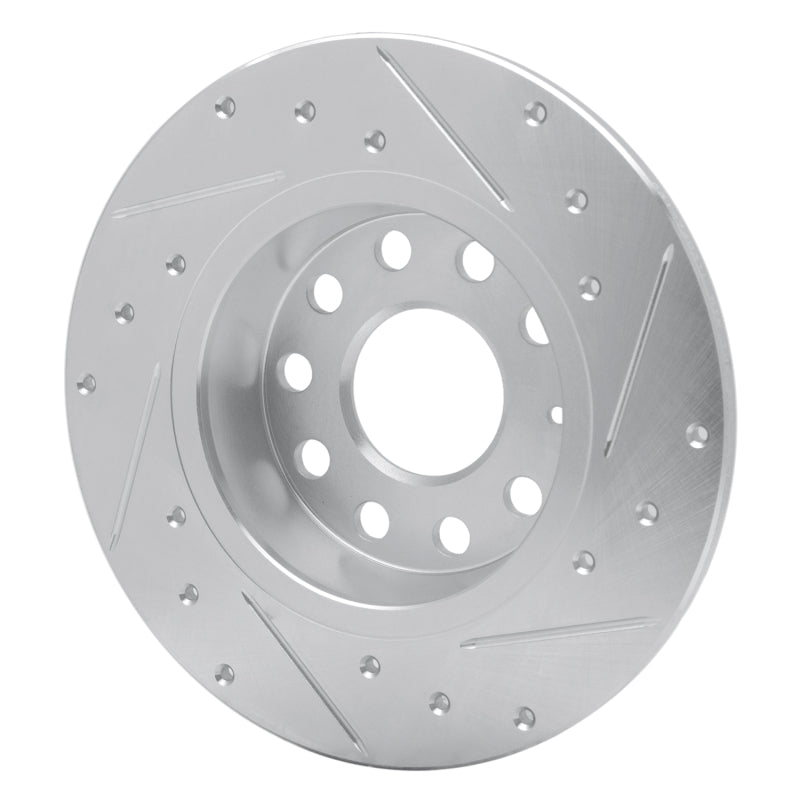 R1 Concepts R1 05-25 Audi A3 Sportback E-Tron Rear Left Drilled & Slotted Silver Brake Rotor