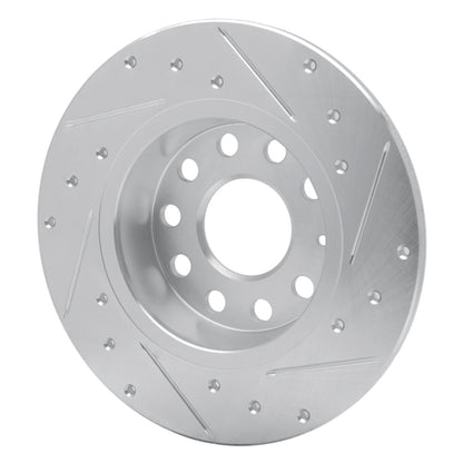 R1 Concepts R1 05-25 Audi A3 Sportback E-Tron Rear Left Drilled & Slotted Silver Brake Rotor