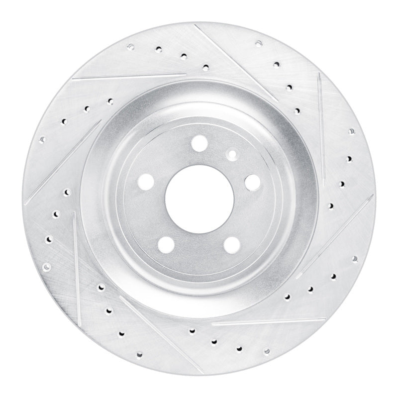 R1 Concepts R1 15-18 Porsche Macan Rear Right Drilled & Slotted Silver Brake Rotor