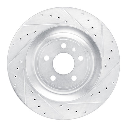 R1 Concepts R1 15-18 Porsche Macan Rear Right Drilled & Slotted Silver Brake Rotor