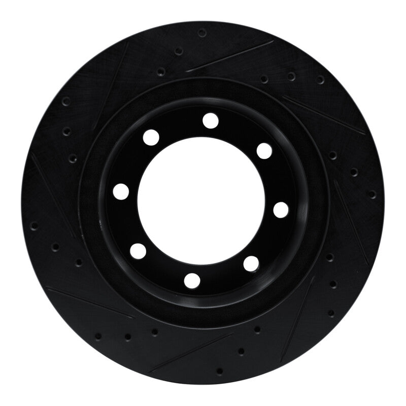 R1 Concepts R1 80-93 Dodge W200 Front Right Drilled & Slotted Black Brake Rotor