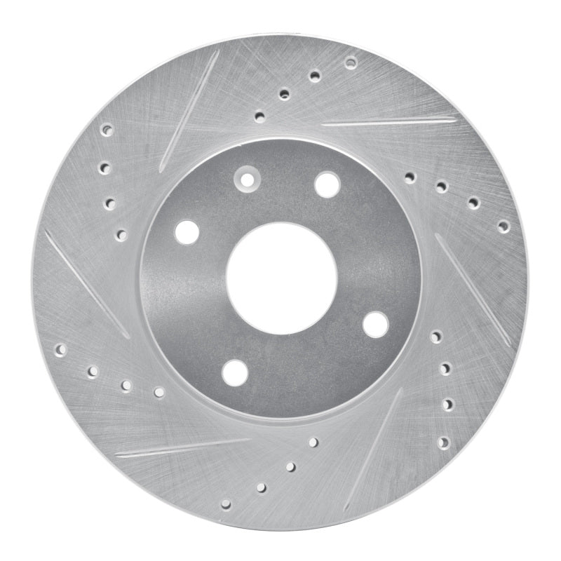 R1 Concepts R1 04-10 Chevrolet Epica (USA/Canada) Front Left Drilled & Slotted Silver Brake Rotor