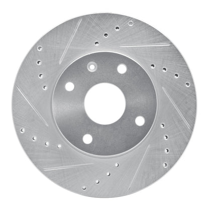 R1 Concepts R1 04-10 Chevrolet Epica (USA/Canada) Front Left Drilled & Slotted Silver Brake Rotor