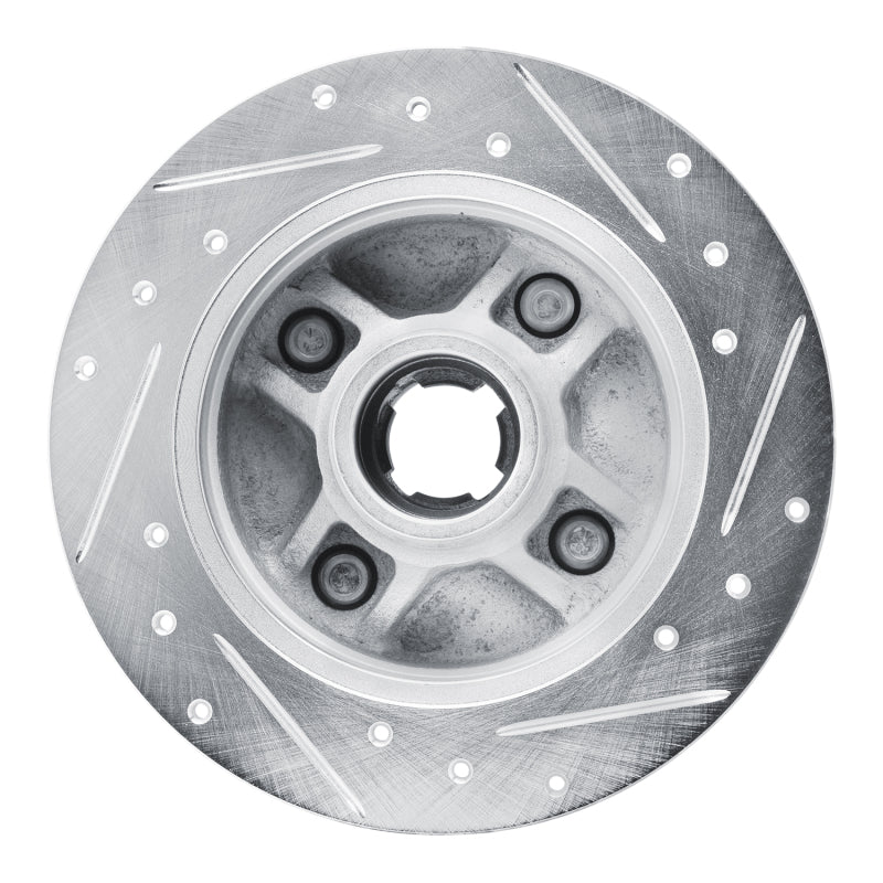 R1 Concepts R1 88-88 Nissan Maxima Rear Left Drilled & Slotted Silver Brake Rotor