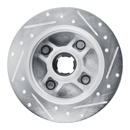 R1 Concepts R1 88-88 Nissan Maxima Rear Left Drilled & Slotted Silver Brake Rotor