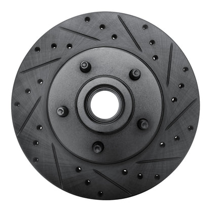 R1 Concepts R1 80-83 Ford F-100 Front Right Drilled & Slotted Black Brake Rotor