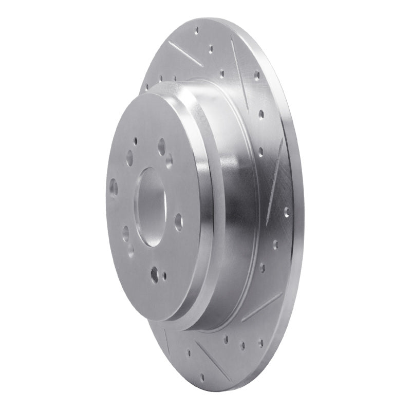 R1 Concepts R1 07-17 Acura ZDX Rear Right Drilled & Slotted Silver Brake Rotor