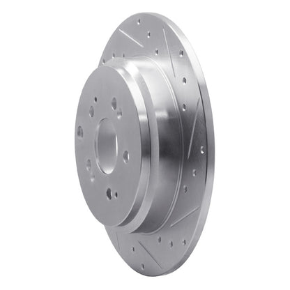 R1 Concepts R1 07-17 Acura ZDX Rear Right Drilled & Slotted Silver Brake Rotor