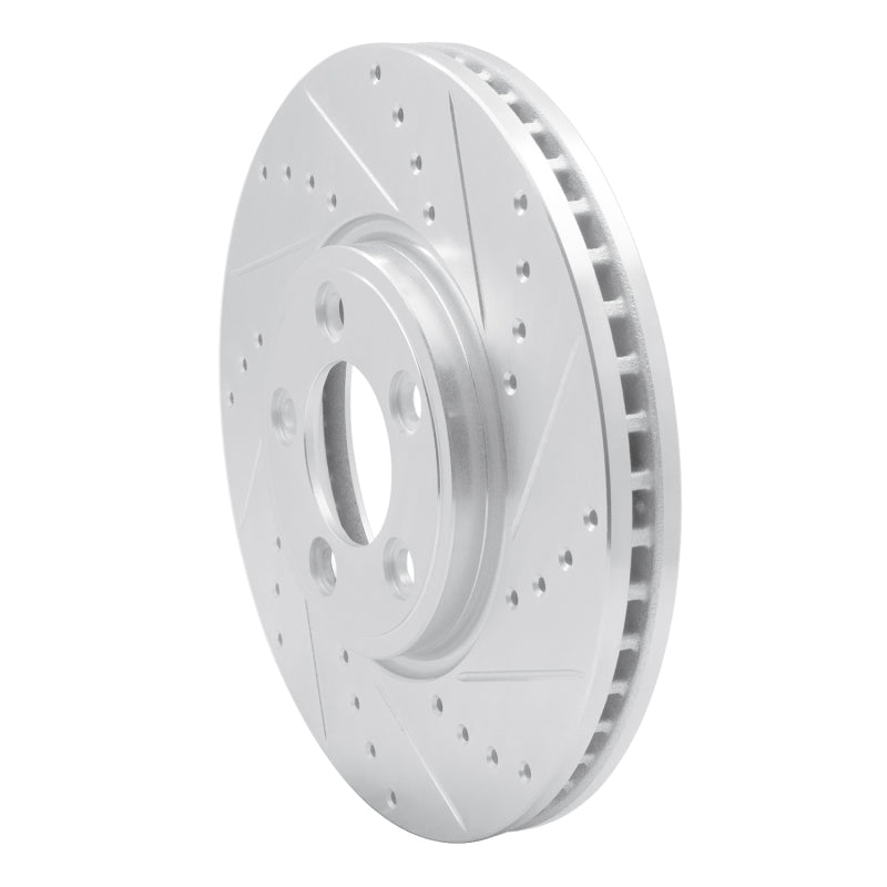 R1 Concepts R1 06-08 Jaguar S-Type Front Right Drilled & Slotted Silver Brake Rotor