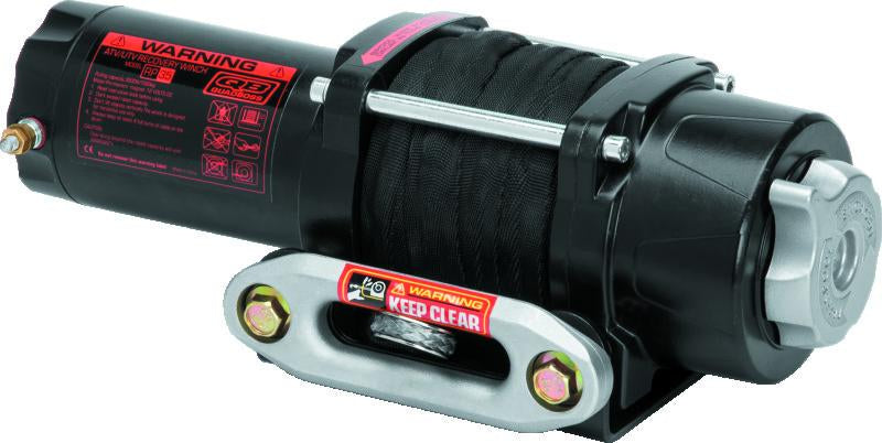 QuadBoss Winch Kit - 39ft x 7/32in Synthetic Rope - 3.5hp - Hawse Fairlead - Wired Remote - 3500lb