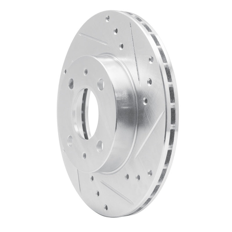 R1 Concepts R1 88-06 Nissan NX Front Right Drilled & Slotted Silver Brake Rotor