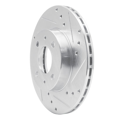 R1 Concepts R1 88-06 Nissan NX Front Right Drilled & Slotted Silver Brake Rotor