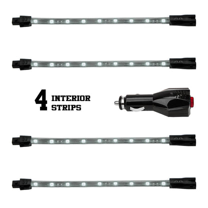 XKGLOW XK Glow Single Color XKGLOW UnderglowLED Accent Light Car/Truck Kit White - 4x8In