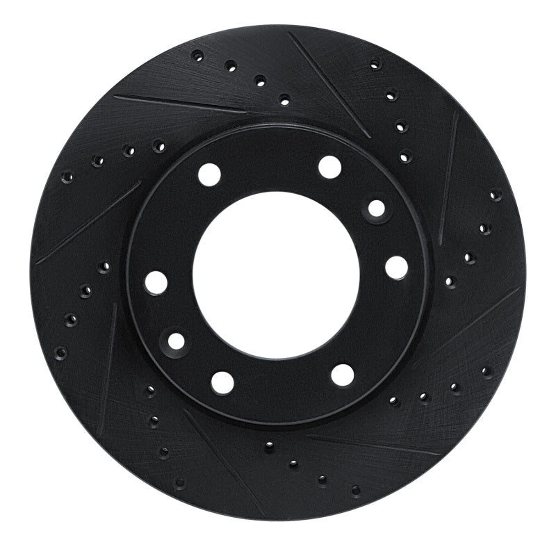 R1 Concepts R1 06-14 Hyundai Entourage Front Right Drilled & Slotted Black Brake Rotor