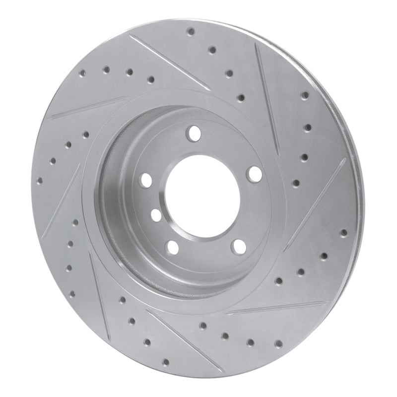 R1 Concepts R1 01-08 BMW 330I Front Left Drilled & Slotted Silver Brake Rotor