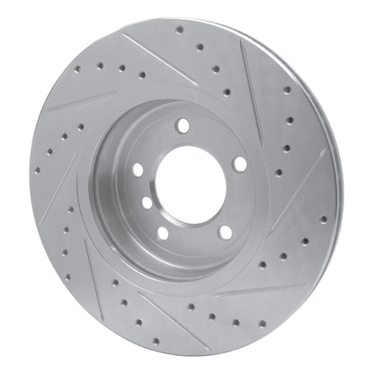 R1 Concepts R1 01-08 BMW 330I Front Left Drilled & Slotted Silver Brake Rotor