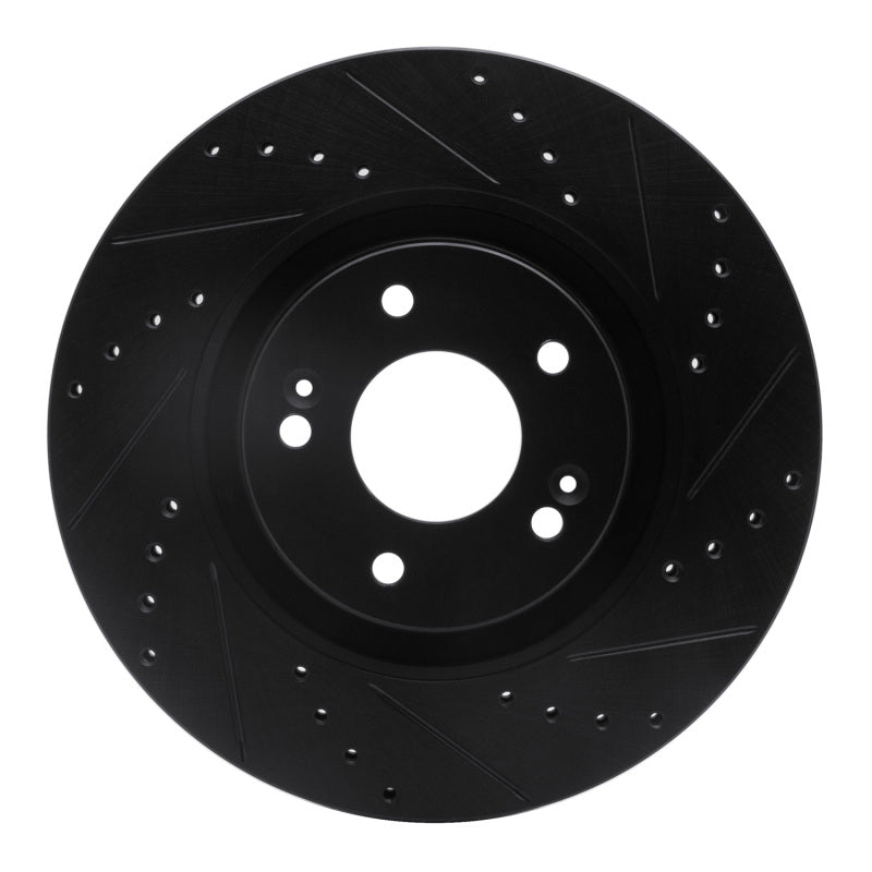 R1 Concepts R1 11-25 Hyundai Tucson Front Right Drilled & Slotted Black Brake Rotor
