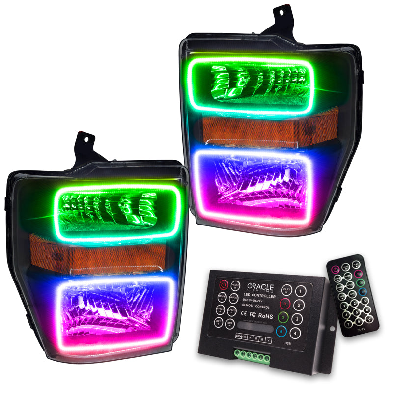 ORACLE Lighting Oracle 08-10 Ford F250/350 LED HL - Black - ColorSHIFT w/ 2.0 Controller