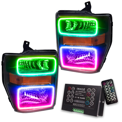 ORACLE Lighting Oracle 08-10 Ford F250/350 LED HL - Black - ColorSHIFT w/ 2.0 Controller