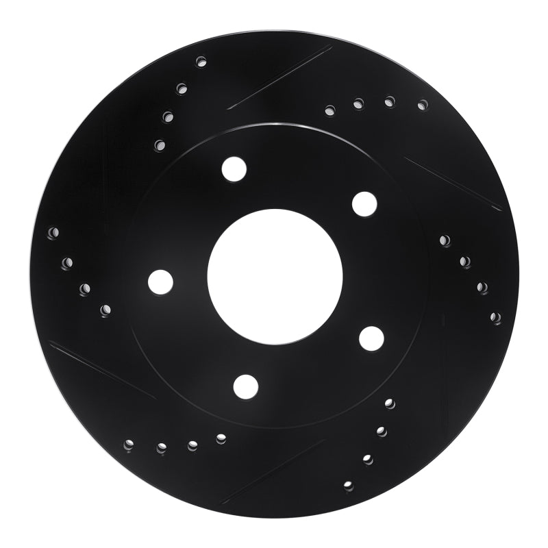 R1 Concepts R1 79-98 Buick Riviera Front/Rear Left Drilled & Slotted Black Brake Rotor