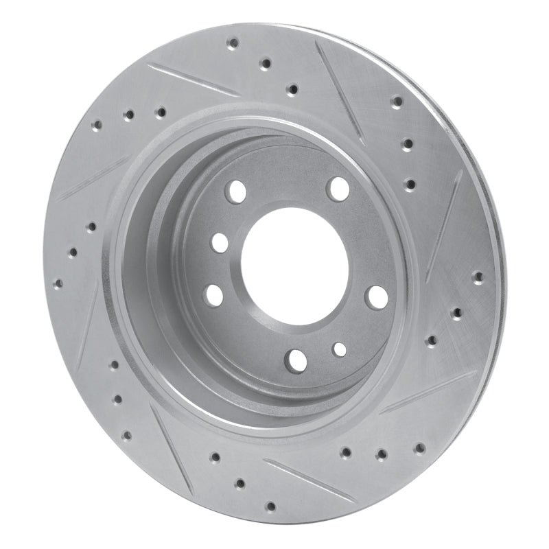 R1 Concepts R1 91-95 BMW 540I Rear Left Drilled & Slotted Silver Brake Rotor