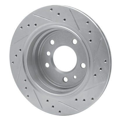 R1 Concepts R1 91-95 BMW 540I Rear Left Drilled & Slotted Silver Brake Rotor