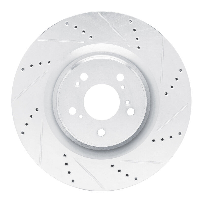 R1 Concepts R1 2021-2025 Acura TLX Front Right Drilled & Slotted Silver Brake Rotor