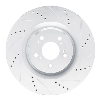 R1 Concepts R1 2021-2025 Acura TLX Front Right Drilled & Slotted Silver Brake Rotor