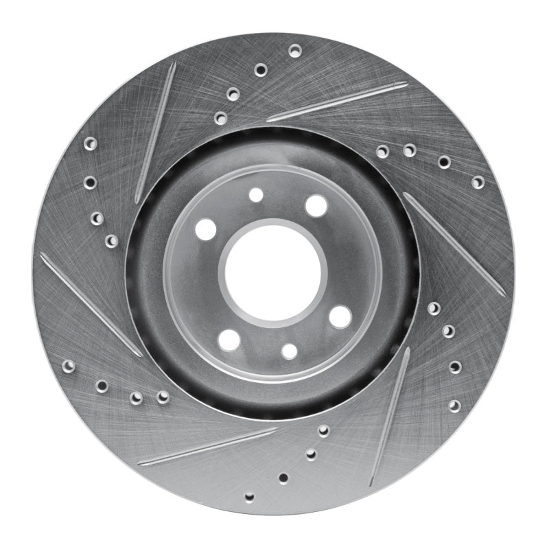R1 Concepts R1 2012-2019 Fiat 500 (USA/Canada) Front Right Drilled & Slotted Silver Brake Rotor