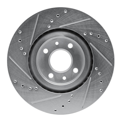 R1 Concepts R1 2012-2019 Fiat 500 (USA/Canada) Front Right Drilled & Slotted Silver Brake Rotor