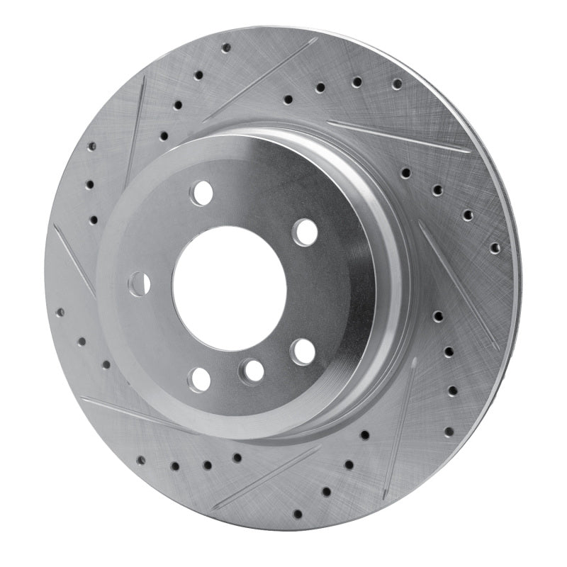 R1 Concepts R1 08-13 BMW 135I Rear Left Drilled & Slotted Silver Brake Rotor
