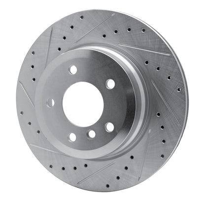 R1 Concepts R1 08-13 BMW 135I Rear Left Drilled & Slotted Silver Brake Rotor
