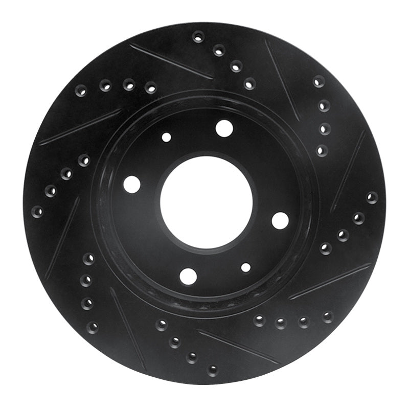 R1 Concepts R1 01-03 Hyundai Sonata Front Left Drilled & Slotted Black Brake Rotor