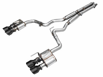 AWE Tuning AWE 2024 Ford Mustang GT Fastback S650 RWD SwitchPath Cat-Back Exhaust w/ Quad Diamond Black Tips