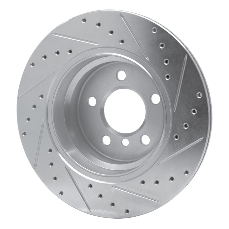 R1 Concepts R1 02-06 BMW X5 Rear Left Drilled & Slotted Silver Brake Rotor